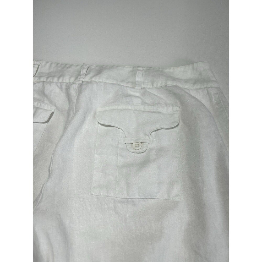 INC White Linen Pants Cropped Lined Soft Wide Leg Coastal Resort Size 8P - Picture 7 of 16